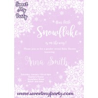 Winter Wonderland gender Baby Shower Invitation,(005)